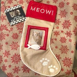1 Burlap Cat Stocking